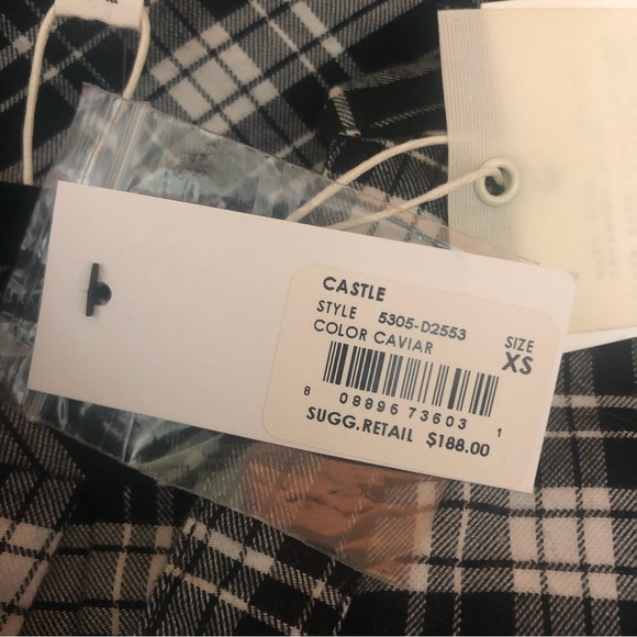 NWT $188 Soft Joie Castle Black / White Plaid Dress in size XS! - Picture 12 of 13